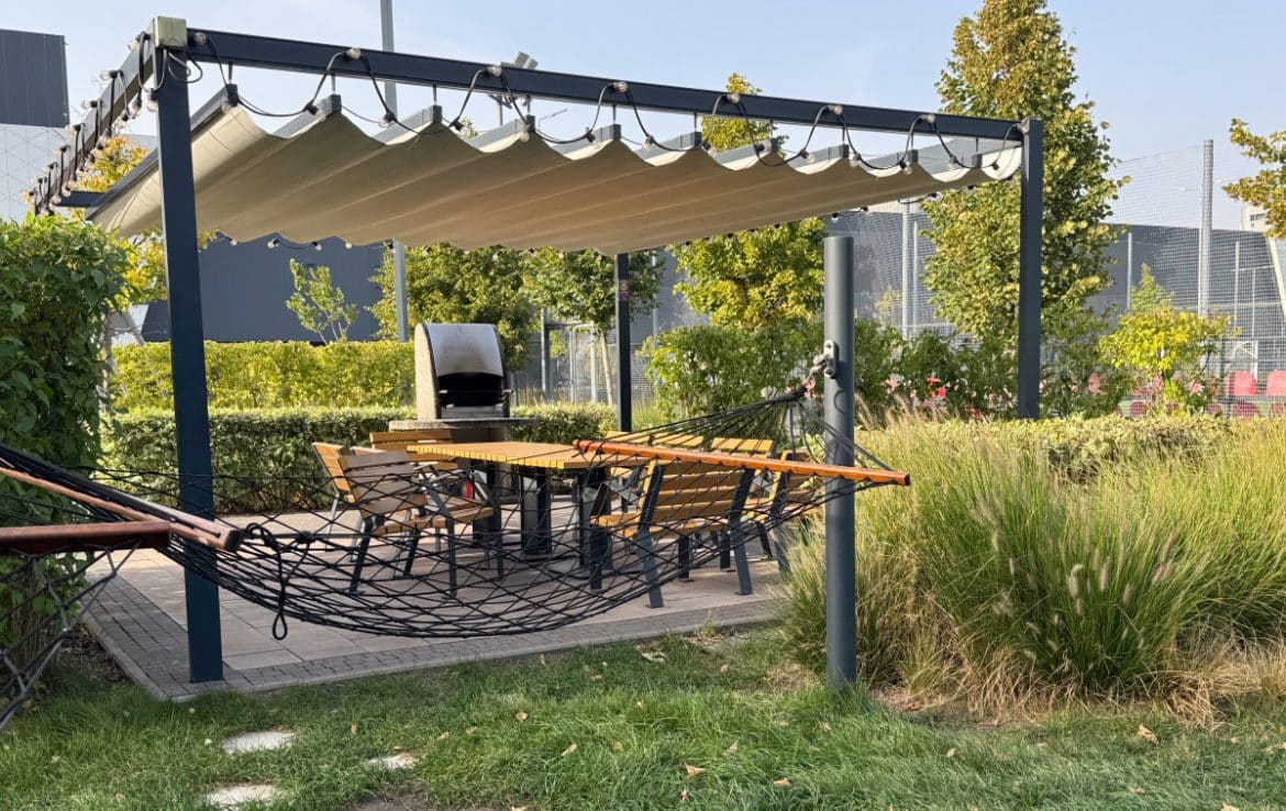 Toile pergola jardin