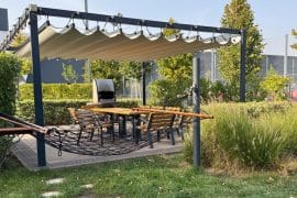 Toile pergola jardin
